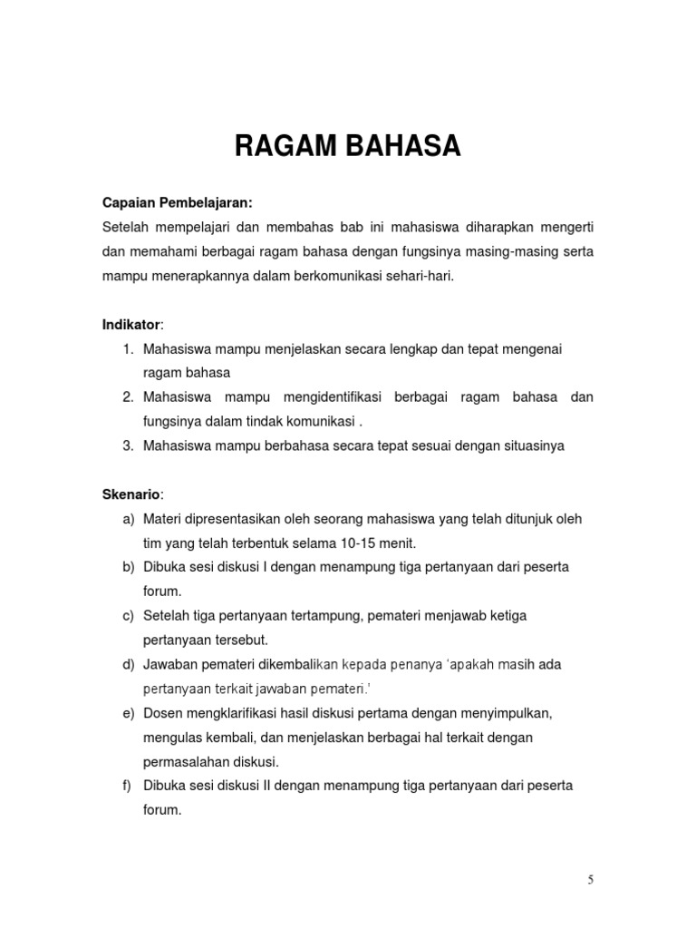 Modul Ii Ragam Bahasa