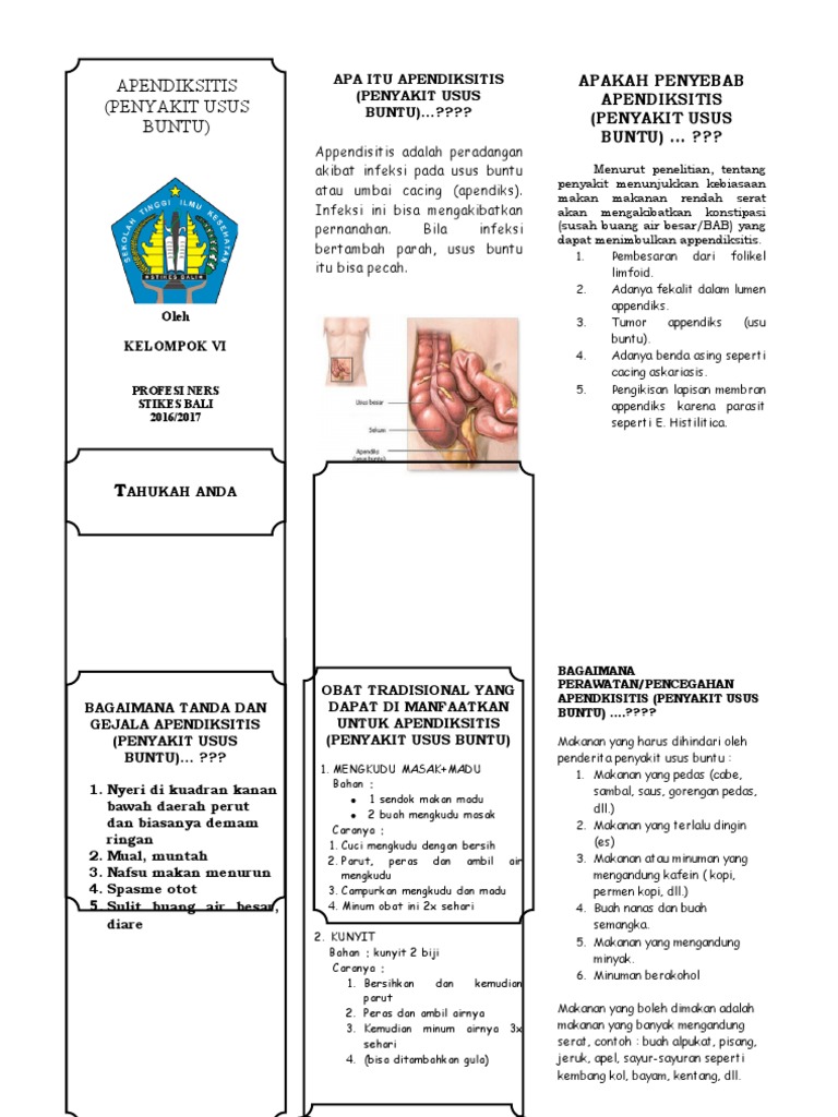 Panduan Lengkap Apendiksitis 2023 | PDF
