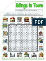 Buildings in Town Wordsearch