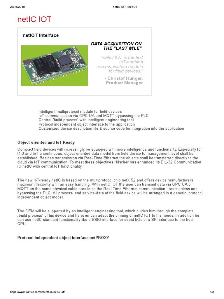 netIC IOT - netIOT | PDF | Internet Of Things | Computer Network