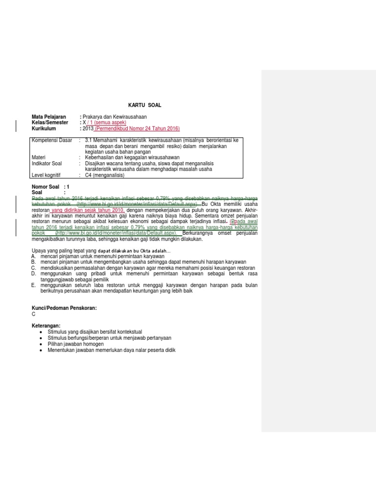 Kartu Soal Hots Pkwu Pdf