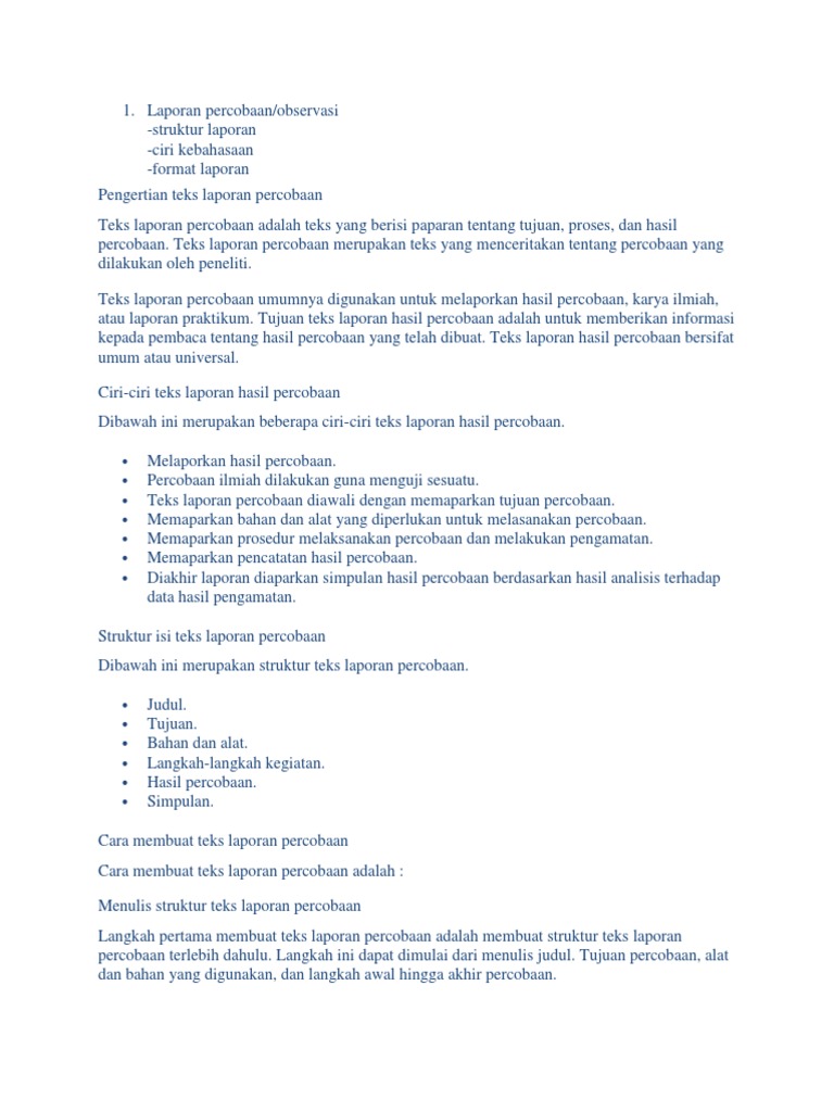 Laporan Percobaan
