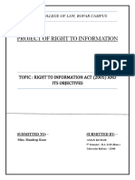 Project of Right To Information