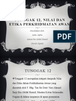 Tunggak 12, Nilai Dan Etika Perkhidmatan Awam