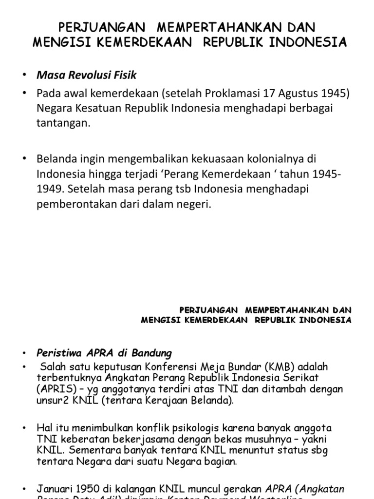 K 5 Perjuangan Mempertahankan Dan Mengisi Kemerdekaan Nkri