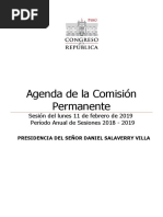 Agenda de la Comisión Permanente 11 de febrero 