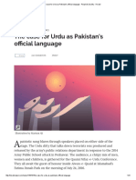 The Case For Urdu As Pakistan's o Cial Language: People & Society