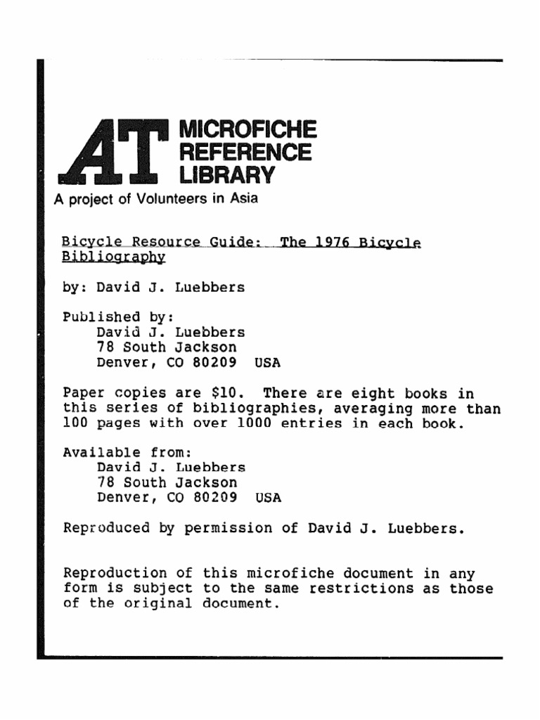 Bicycle Resource Guide PDF | PDF | Cycling Infrastructure | Bibliography