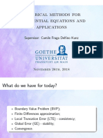 Numerical Methods for Differential Equations and Applications: An Overview of Finite Differences