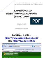 Panduan Mengisi Simak Online (KRS) Unsri 2013 PDF