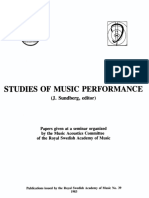 Studies of Music Performance