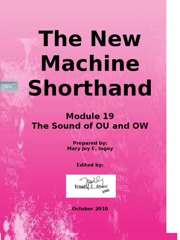 The New Machine Shorthand The Sound of OU and OW PDF