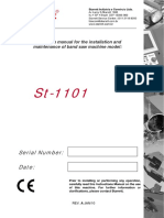 Serial Number: Date:: Instruction Manual For The Installation and Maintenance of Band Saw Machine Model