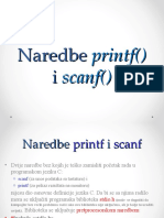 Naredbe Printf I Scanf