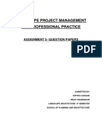 Landscape Project Management and Professional Practice: Assignment 5-Question Papers