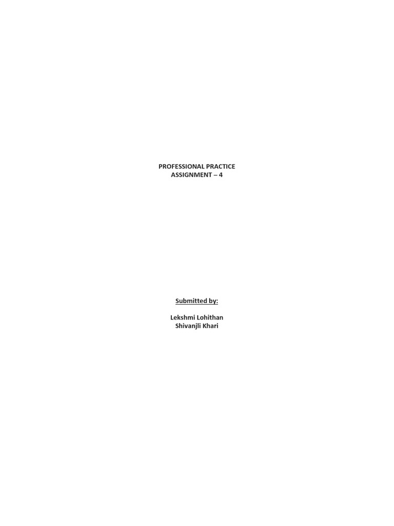 Professional Practice Assignment - 4 | PDF | General Contractor | Architect