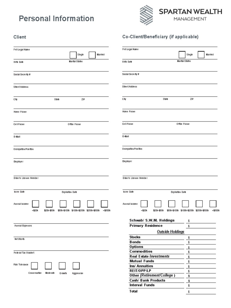 Client Financial Profile Overview | PDF | Social Security (United ...