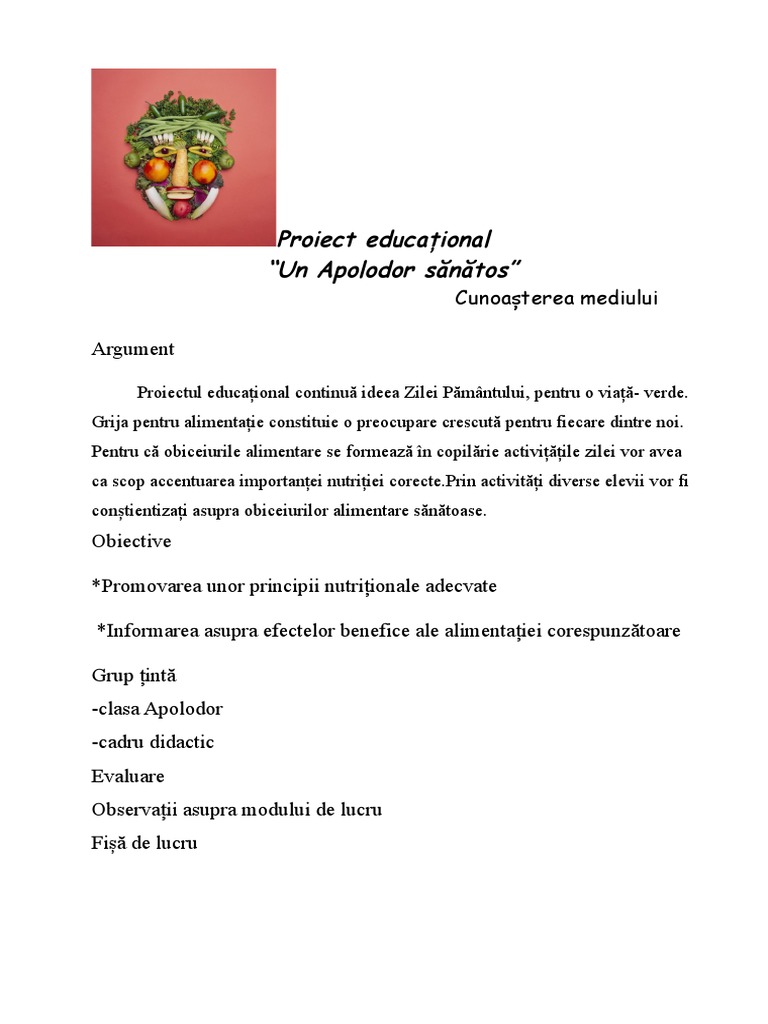 Proiect Educaţional | PDF
