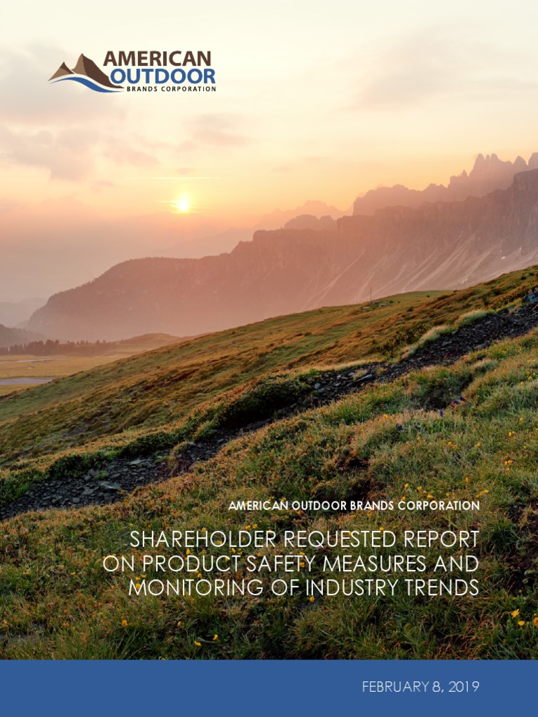 American Outdoor Brands Report To Shareholders On Gun Safety PDF