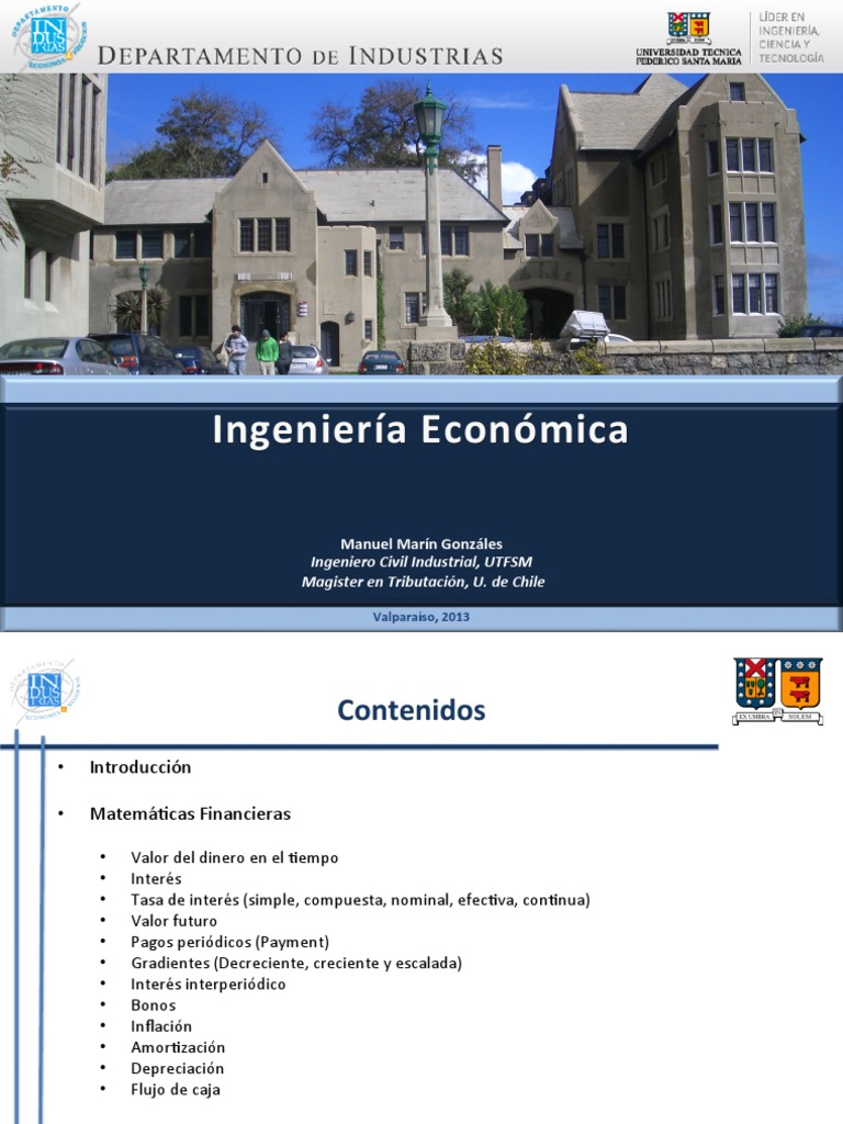 Ingenieria Economica Ingeniero Civil Industrial Utfsm Magister