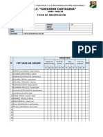 Ficha de Observación: Area Grade Section Week Unit Lesson Topic Teacher