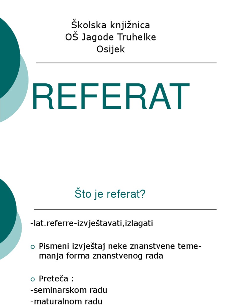 Kako Izraditi Referat Bando | PDF