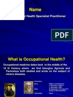 Occupational Health Specialist Practitioner