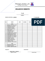 Grading Sheets: Tantangan Institute, Inc