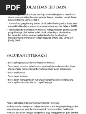 Pihak Sekolah Dan Ibu Bapa Pdf