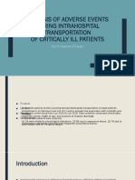 Analysis of Adverse Events During Intrahospital Transportation