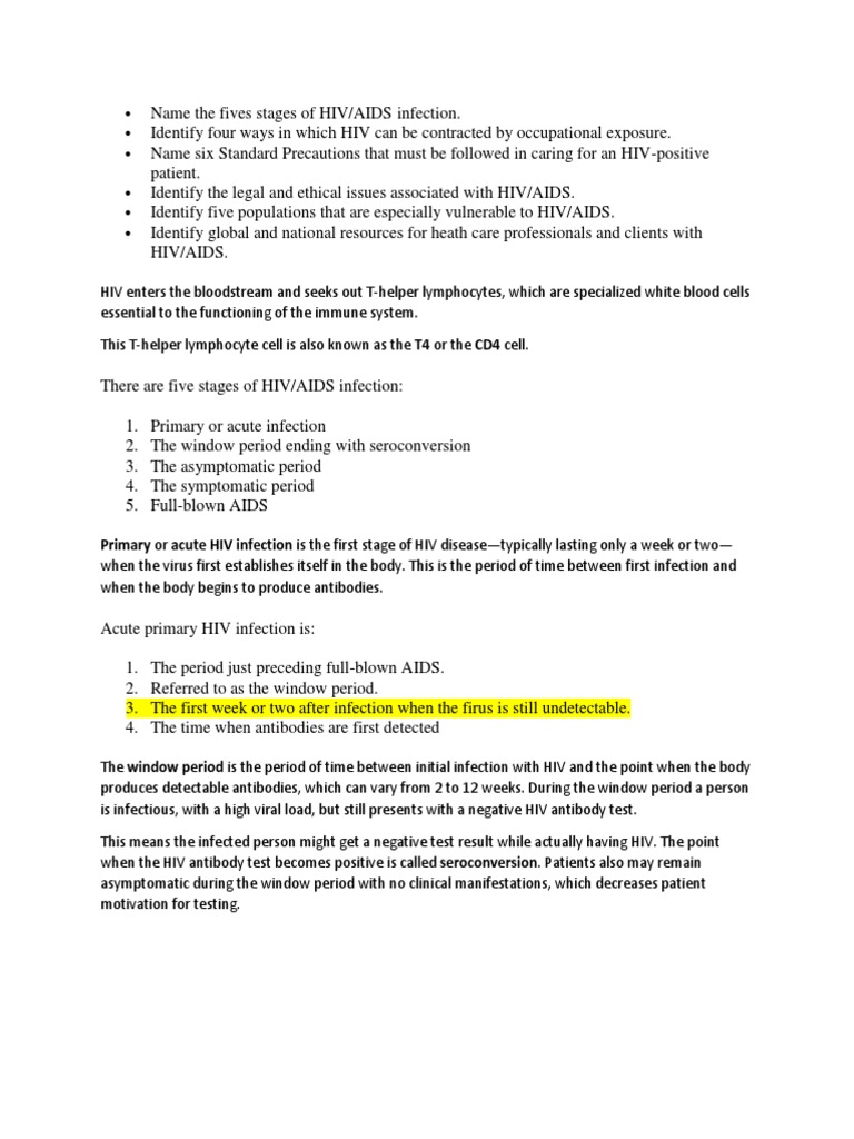 Hiv Notes | PDF | Hiv/Aids | Hiv