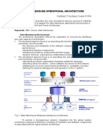 Data Warehouse Operational Architecture: Keywords: DB2, Oracle, Data Warehouse Data Warehouse Environment