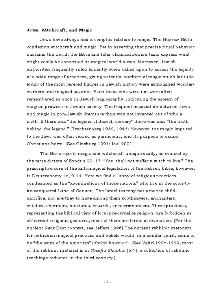Chajes-Jews and Magic PDF | PDF | Witchcraft | Torah