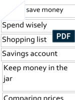 Spend Wisely Shopping List Savings Account Keep Money in The Jar Comparing Prices