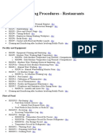 Standard Operating Procedures - Restaurants: Personnel and Personal Hygiene