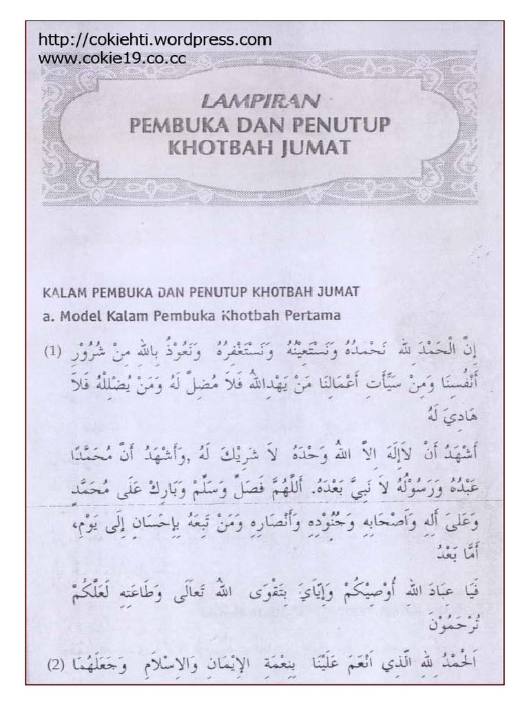 Bacaan Khutbah Jum At Tulisan Arab Pdf