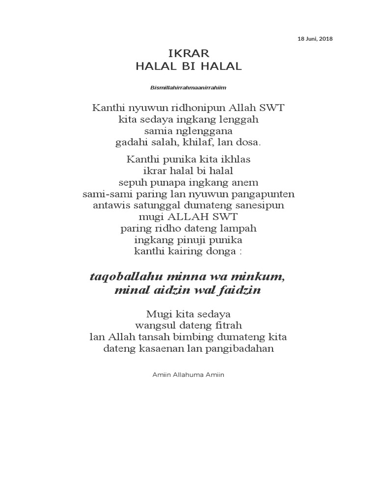 34+ Contoh Teks Pembawa Acara Halal Bihalal Dalam Bahasa Jawa terbaru