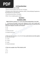 CAT Exam Mock Paper: Section I Quantitative Ability