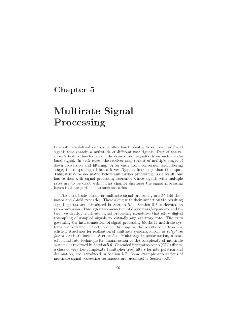 Multirate Signal Processing PDF Sampling (Signal Processing