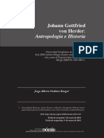 Antropología de La Historia de Johann Gottfried Von Herder