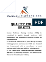 KTTI Quality Policy