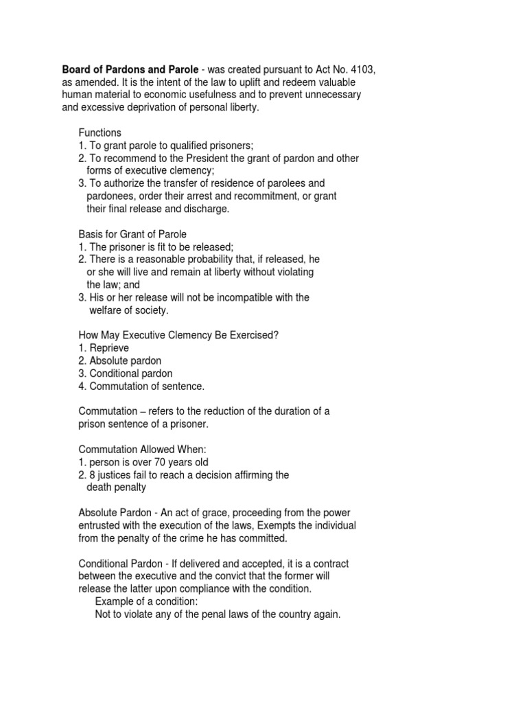 Board of Pardons and Parole | PDF | Pardon | Parole