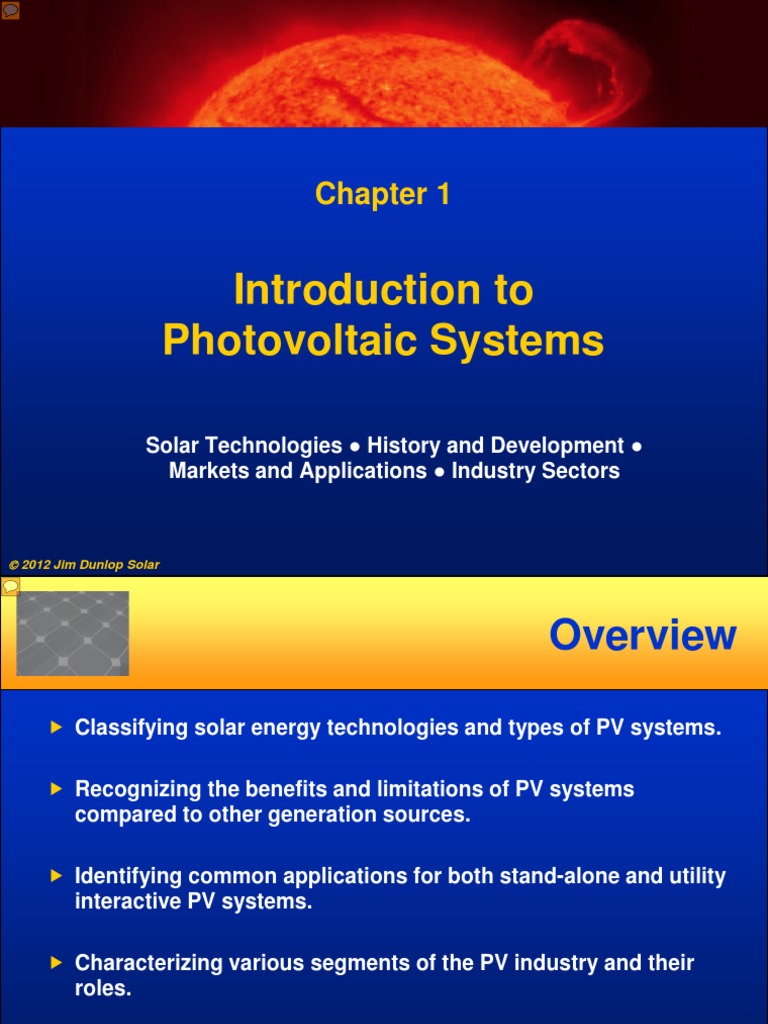 Introduction to Photovoltaic Systems | PDF | Photovoltaic System ...