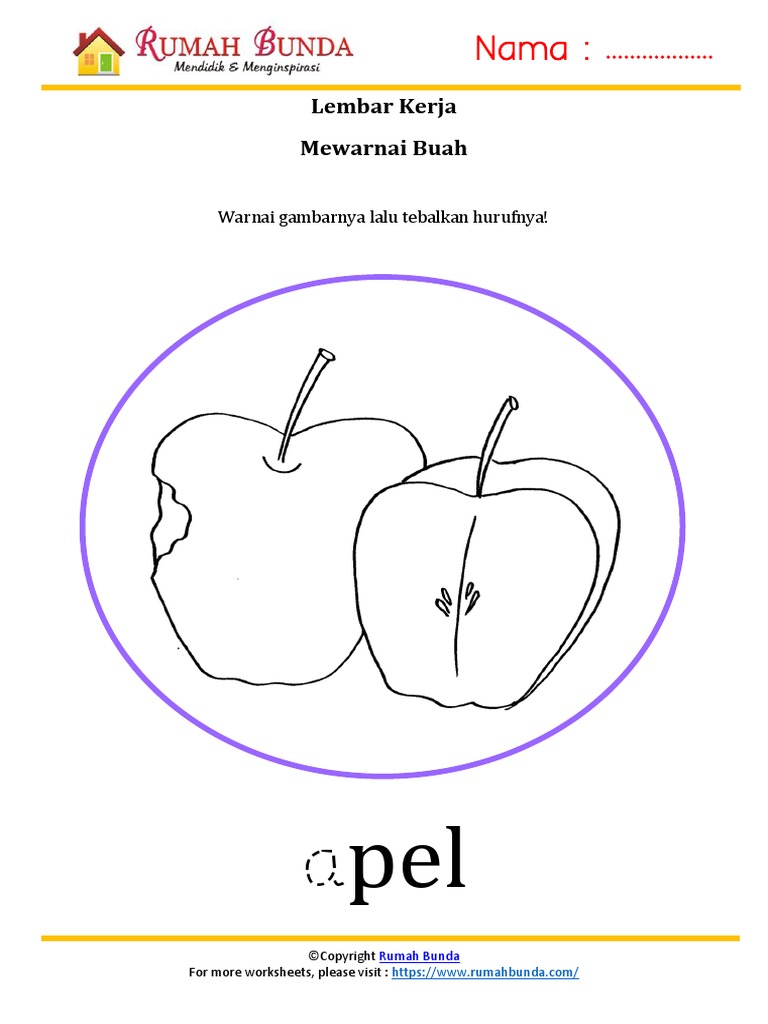 11 Mewarnai Buah Apel