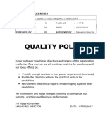 SECTION - G Quality Policy & Objectives