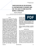 Community participation in CSR decision making in the contemporary economy and globalization