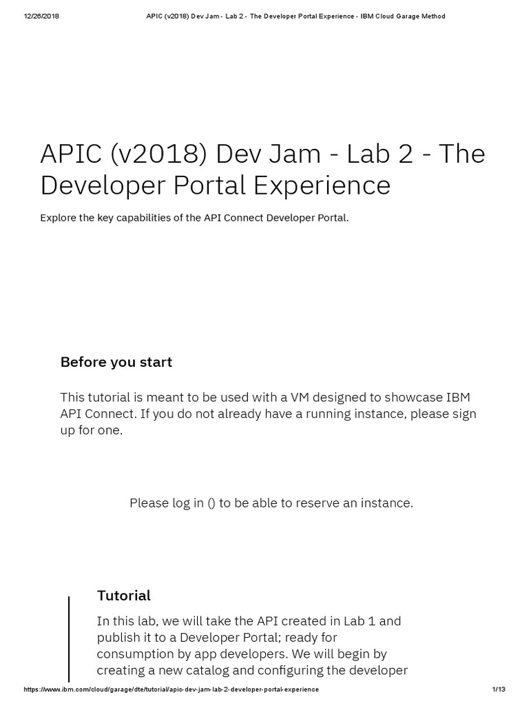 API Connect Developer Portal Tutorial | PDF | Cloud Computing ...