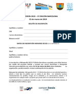 3º Hidrogeodía 2019 - Boletín de inscripción para menores de edad