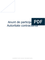 Anunt de Participare - Autoritate Contractanta (LICITATIE)