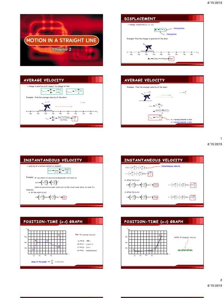 Motion in a Straight Line: Velocity & Acceleration | PDF | Acceleration ...